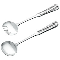 NEW GLOBAL 2 PIECE 2PC STAINLESS STEEL SALAD SERVING SET GT103/SB FREE SHIP