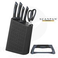 SCANPAN SPECTRUM 6PC SET KNIFE BLOCK + SHARPENER BLACK 18739 KITCHEN 6 PIECE