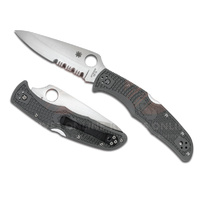 NEW SPYDERCO ENDURA 4 GREEN LIGHTWEIGHT COMBO BLADE FOLDING KNIFE C10PSFG