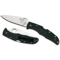 NEW SPYDERCO ENDURA 4 LIGHTWEIGHT GREEN PLAIN BLADE FOLDING KNIFE C10PGRE