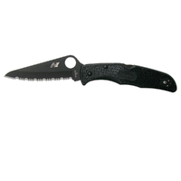 NEW SPYDERCO PACIFIC SALT LIGHTWEIGHT BLACK PLAIN BLACK BLADE KNIFE C91PBBK