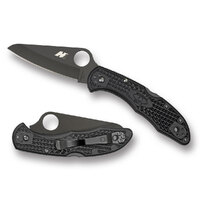 NEW SPYDERCO SALT 1 LIGHTWEIGHT BLACK PLAIN BLACK BLADE Folding KNIFE C88PBBK