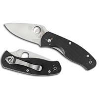 NEW SPYDERCO PERSISTENCE G-10 BLACK PLAIN BLADE FOLDING KNIFE C136GP