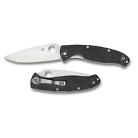  Spyderco Resilience G-10 - Black Plain Blade Folding Knife C142GP