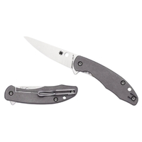 NEW SPYDERCO MANTRA TITANIUM PLAIN BLADE FOLDING KNIFE C203TIP