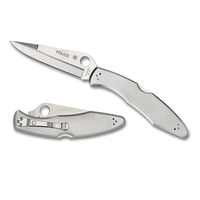 NEW SPYDERCO POLICE MODEL STAINLESS STEEL PLAIN BLADE FOLDING KNIFE C07P