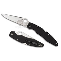 NEW SPYDERCO POLICE 3 G10 BLACK PLAIN BLADE FOLDING KNIFE C07GP3