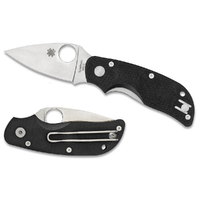 NEW SPYDERCO CAT G-10 BLACK PLAIN BLADE FOLDING KNIFE C129GP