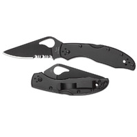 NEW SPYDERCO MEADOWLARK 2 BLACK COMBO BLACK BLADE KNIFE BY04BKPS2