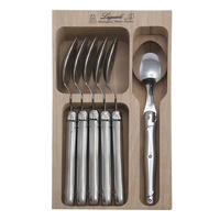 ANDRE VERDIER DEBUTANT STAINLESS 6PCE DESSERT SPOON SET MADE IN FRANCE