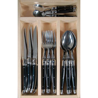 Andre Verdier Laguiole - Debutant Mirror - 24 pc Cutlery Sets - BLACK