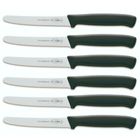 6 x F DICK FDICK MICRO SERRATED UTILITY STEAK TOMATO SAUSAGE KNIVES BLACK