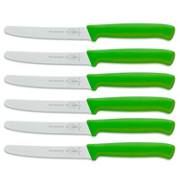 6 x F DICK FDICK MICRO SERRATED UTILITY STEAK TOMATO SAUSAGE KNIVES GREEN