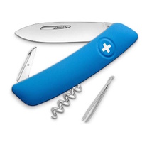 NEW SWIZA POCKET FOLDING KNIFE SWISS ARMY ANTI SLIP GRIP 6 FEATURES BLUE