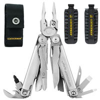 NEW LEATHERMAN SURGE STAINLESS STEEL MULTITOOL + NYLON SHEATH + BIT KIT
