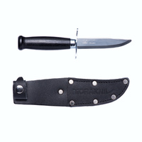 MORAKNIV SCOUT 39 STAINLESS FIXED BLADE KNIFE + SHEATH OUTDOOR KNIFE BLACK 12480