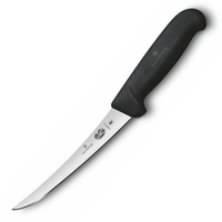 VICTORINOX FIBROX CURVED NARROW BONING 5" / 12CM BUTCHER KNIFE 5.6603.12 BLACK