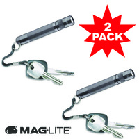 MAGLITE 2 X SOLITAIRE FLASHLIGHT PEWTER GREY MADE IN USA