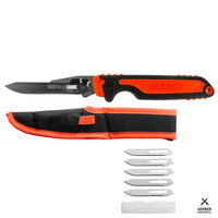 GERBER VITAL FIXED BLADE ORANGE RUBBER HANDLE W/ SHEATH 31003006