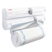Leifheit Rolly Mobil Wall Mounted Foil Cling Film & Kitchen Roll Dispenser | White 25795