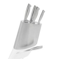 STANLEY ROGERS MODERN STEEL 6 PIECE KNIFE BLOCK 6PC STAINLESS STEEL KNIVES