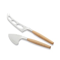 STANLEY ROGERS 50732 STAINLESS CHEESE KNIVES 2 PC SET WOODEN HANDLE