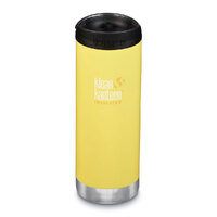 KLEAN KANTEEN TKWIDE 16oz 473ml INSULATED BUTTERCUP YELLOW W/ CAFE CAP