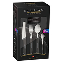 Scanpan Spectrum 16pc Kitchen Cutlery Set 16 Piece | Black