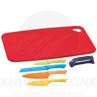 NEW SCANPAN SPECTRUM 6 PIECE KNIFE SET CHOPPING BOARD SHARPENER SHEARS 18735