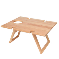 Stanley Rogers 48 x 38cm Travel Folding Timber Picnic Table Rectangle Wine