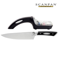 NEW SCANPAN CLASSIC CHEF COOKS 20CM KNIFE + 3 STEP SHARPENER SET