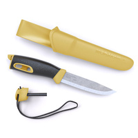 Morakniv Companion Spark Yellow Outdoor Fire Starter Knife & Sheath YKM13573