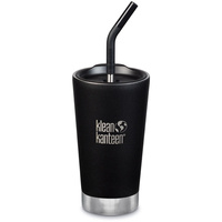 KLEAN KANTEEN TUMBLER 16OZ 473ML INSULATED SHALE BLACK W/ STRAW LID