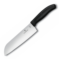 NEW VICTORINOX FIBROX WIDE BLADE 17CM SANTOKU KNIFE 6.8503.17 BLACK