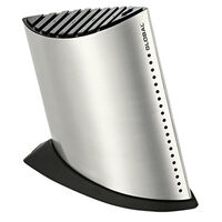 NEW GLOBAL SHIP SHAPE 9 SLOT KNIFE BLOCK - STAINLESS