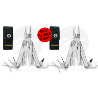 NEW LATEST 2018 LEATHERMAN 2 x WAVE PLUS + STAINLESS STEEL MULTITOOL + SHEATH