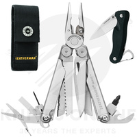 LATEST 2018 LEATHERMAN WAVE PLUS + STAINLESS MULTITOOL + SHEATH + SKELETOOL KNIFE