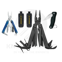 LATEST '18 LEATHERMAN BLACK WAVE PLUS + MULTITOOL + BITKIT + SKELETOOL KNIFE + SQUIRT BLU
