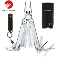 NEW LEATHERMAN WAVE STAINLESS STEEL MULTITOOL + NYLON SHEATH + BONUS TORCH