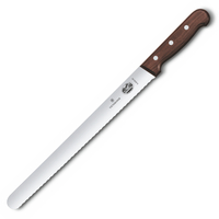 NEW VICTORINOX 30CM SERRATED EDGE SLICING CARVING KNIFE ROSEWOOD 5.4230.30
