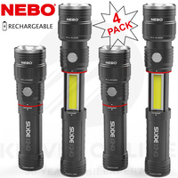 NEBO SLYDE KING 4 PACK RECHARGEABLE 330 LUMEN 4 MODES LED FLASHLIGHT WORK LIGHT 89510