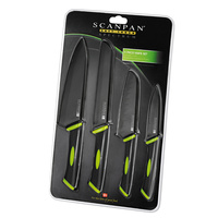 NEW SCANPAN SPECTRUM 4 PIECE 4PC KNIFE SET - BLACK / LIME