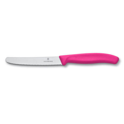 6 X Victorinox Serrated Pistol Grip Steak Tomato Sausage Knife Colourful 11Cm [Colour: Pink]