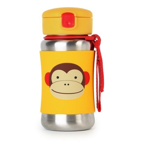 NEW SKIP HOP ZOO STAINLESS STRAW BPA FREE KIDS WATER BOTTLE - 6 DESIGN TO SELECT