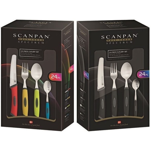 New Spectrum Cutlery Set 24Pc Scanpan Gift Pack - Select Colour Or Grey Save