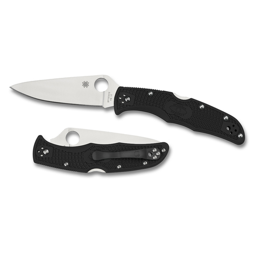 New Spyderco Endura 4 Lightweight Flat Ground Plain Blade Knife [Colour: Black Ysc10Fpbk]