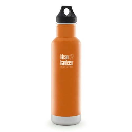 KLEAN KANTEEN CLASSIC INSULATED 20OZ 592ML CANYON ORANGE BPA FREE WATER BOTTLE 