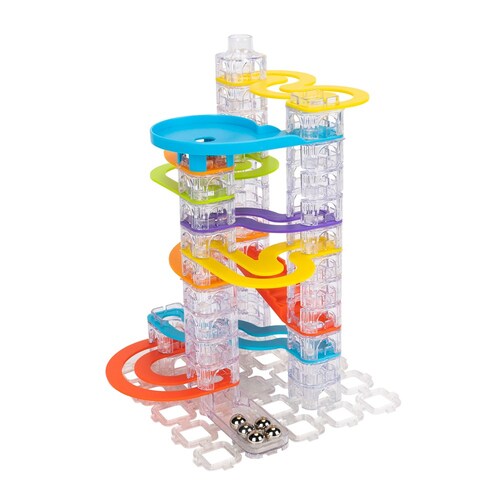 Fat Brain Toy Co 73pc Trestle Tracks Marble Run Builder Set Kids Toy 8y+ FA313-2