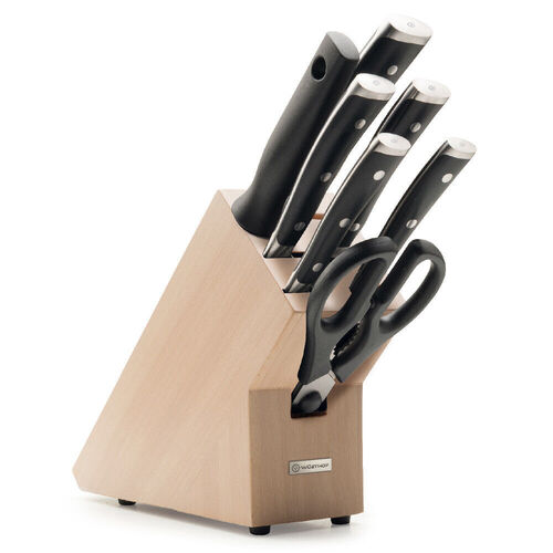 Wusthof Classic Ikon 8pc Knife Block Set Black
