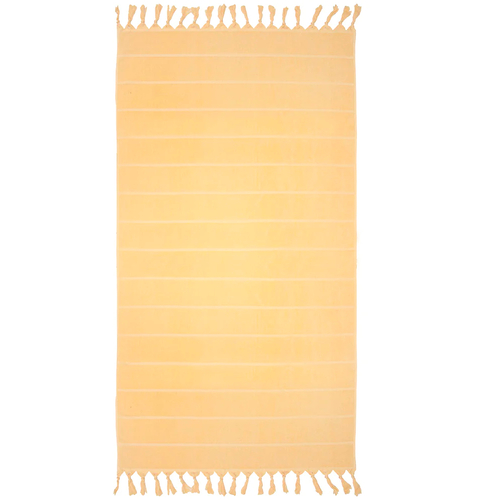 Bambury Santorini Beach Towel  | Custard 90 x 170cm | Made in Turkey
